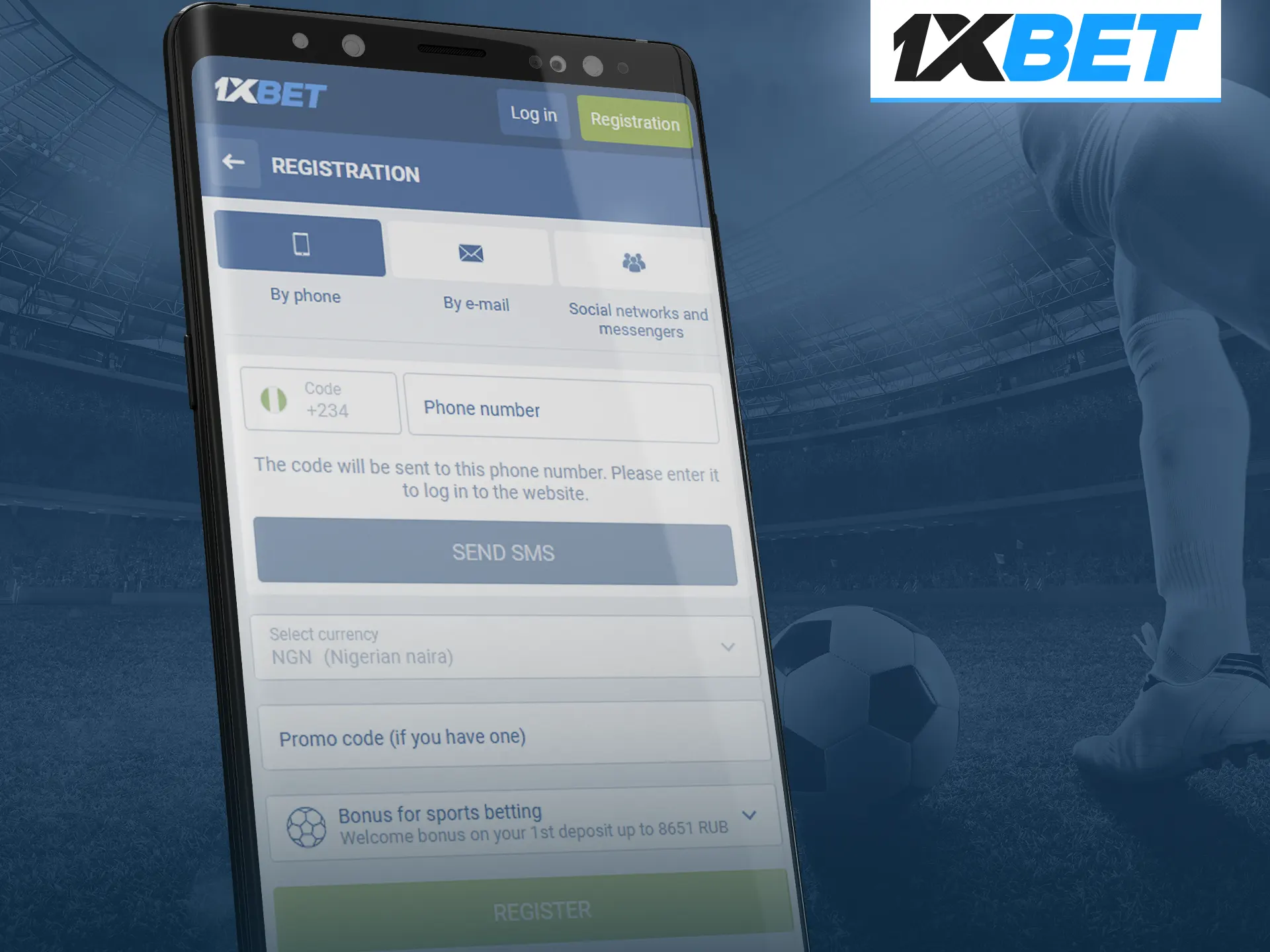 Registering with 1xBet app is very easy and available to you in just a couple of clicks.