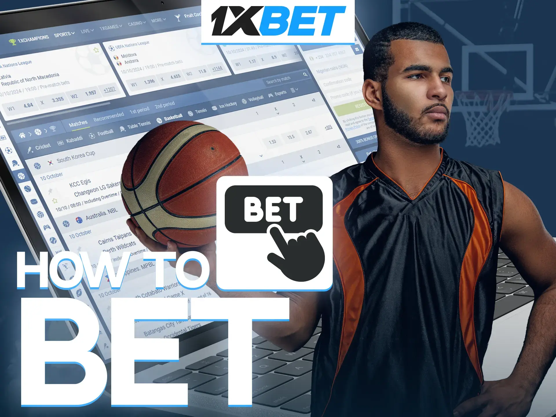 Immediately after your deposit you have a bonus available which you can use to bet on a basketball match at 1xBet.