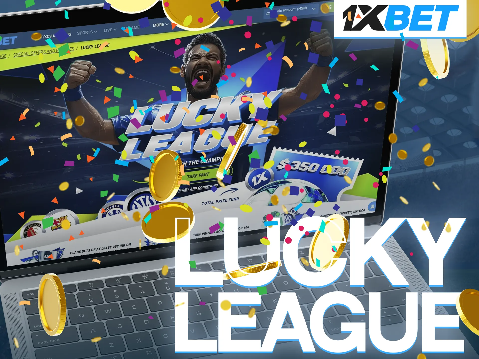 Players can earn promo tickets at 1xBet's Lucky League.