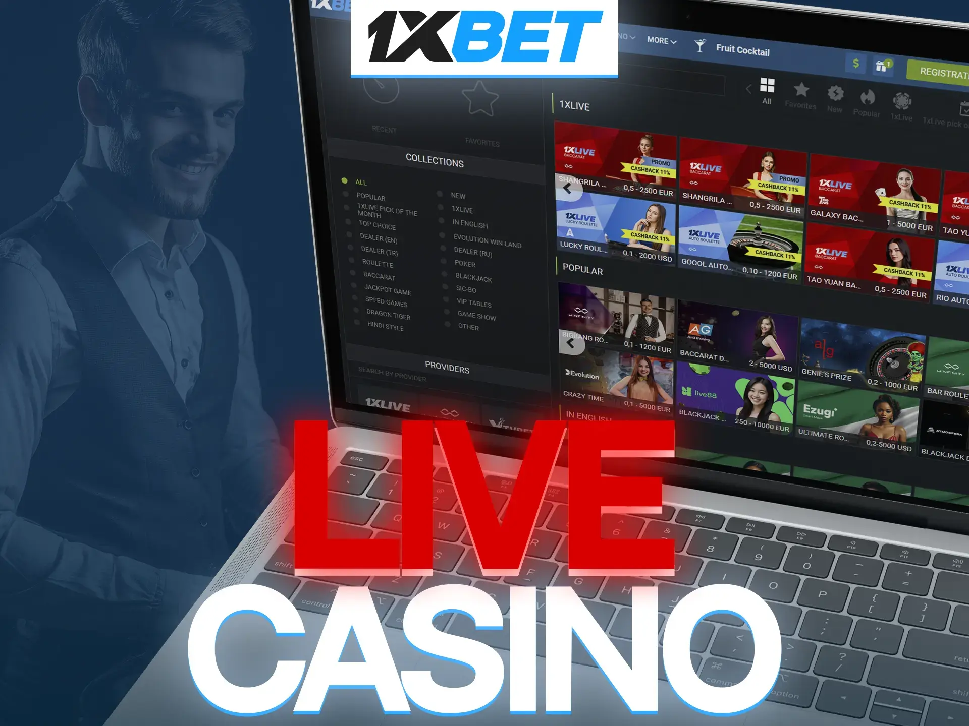 Show your superiority by beating the dealers at 1xBet Casino.