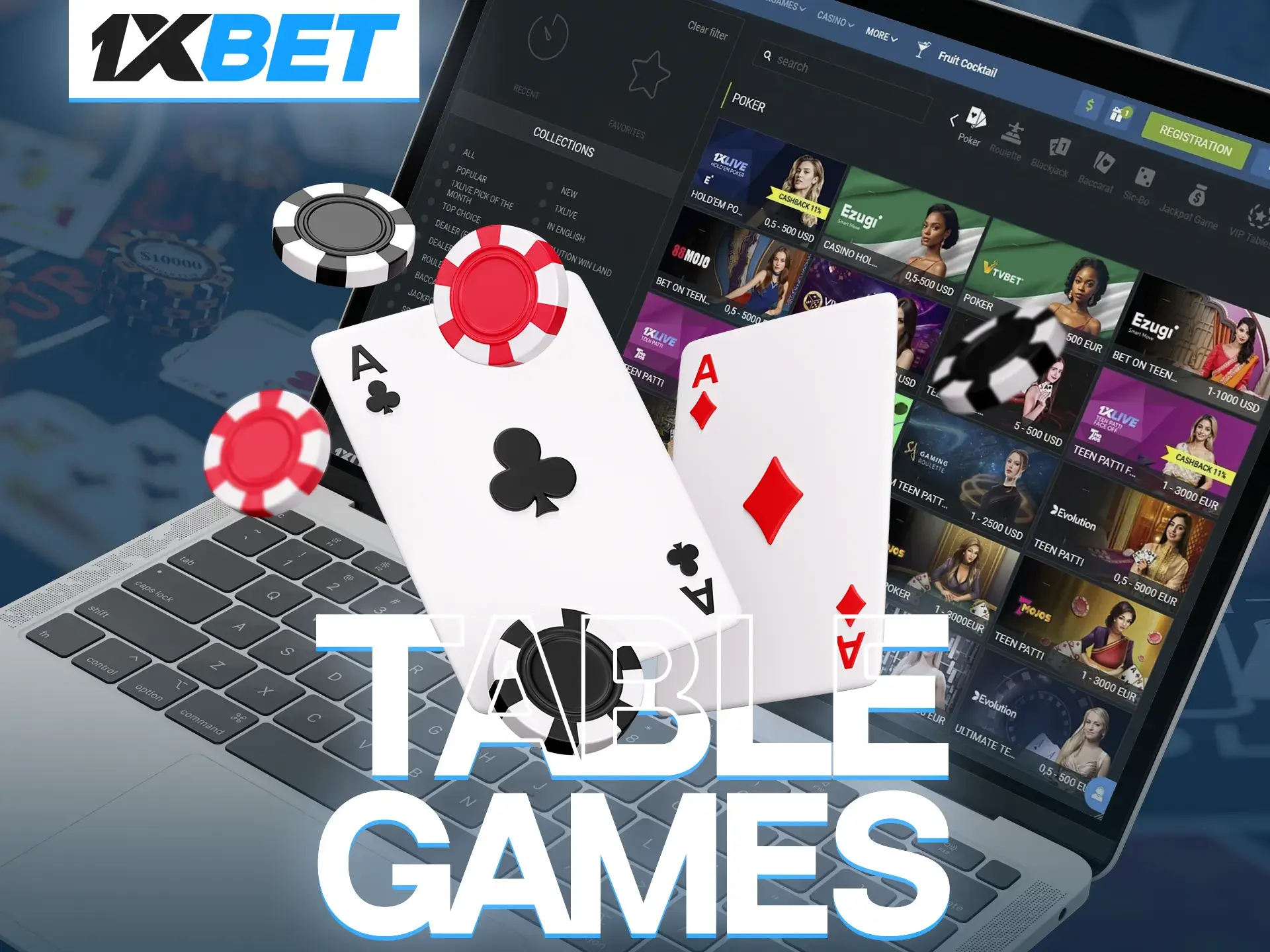 Show your skills and beat other players in table card games from 1xBet Casino.