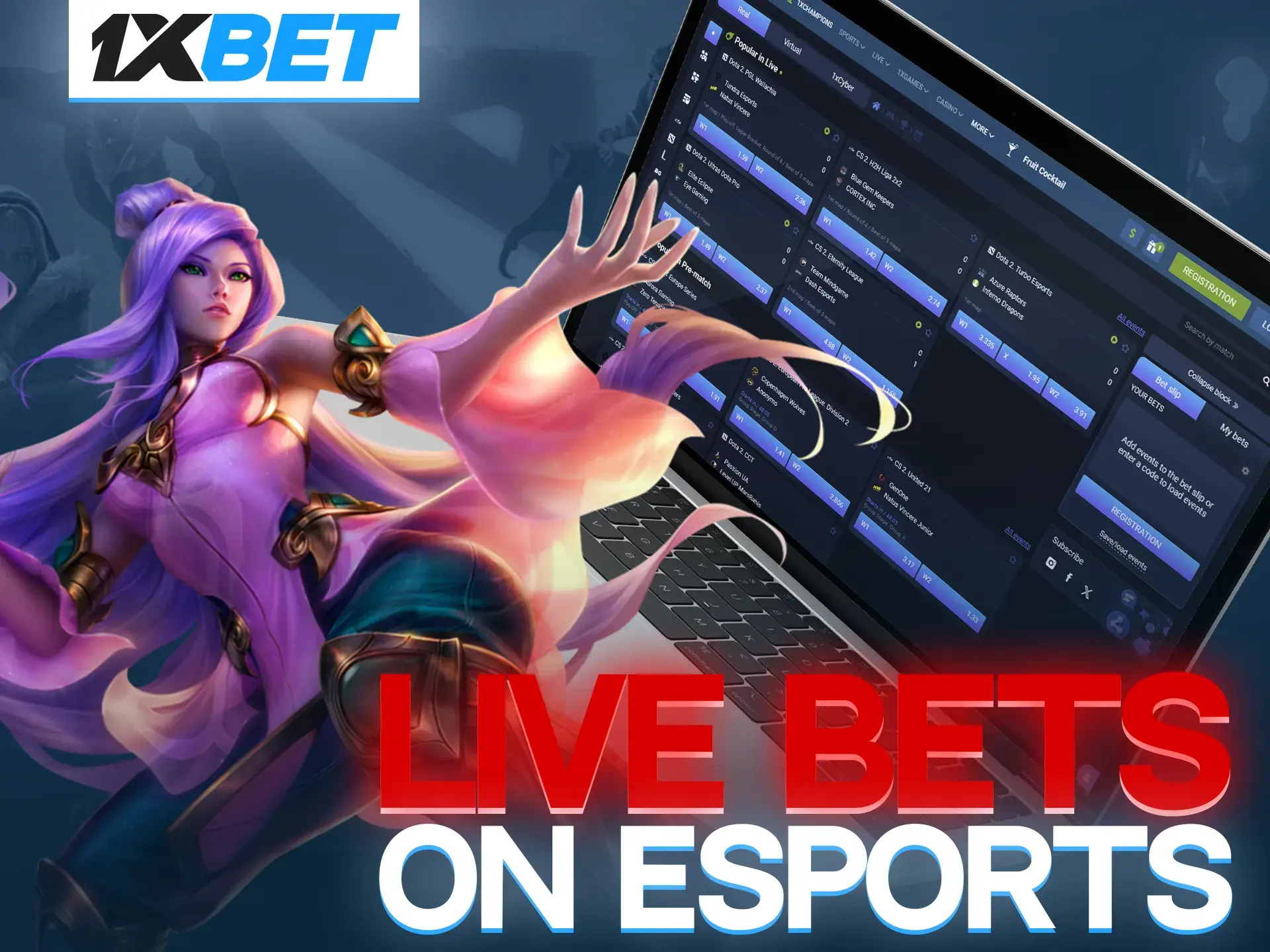 Follow the tactics of cyber sportsmen and make predictions live at 1xBet bookmaker.