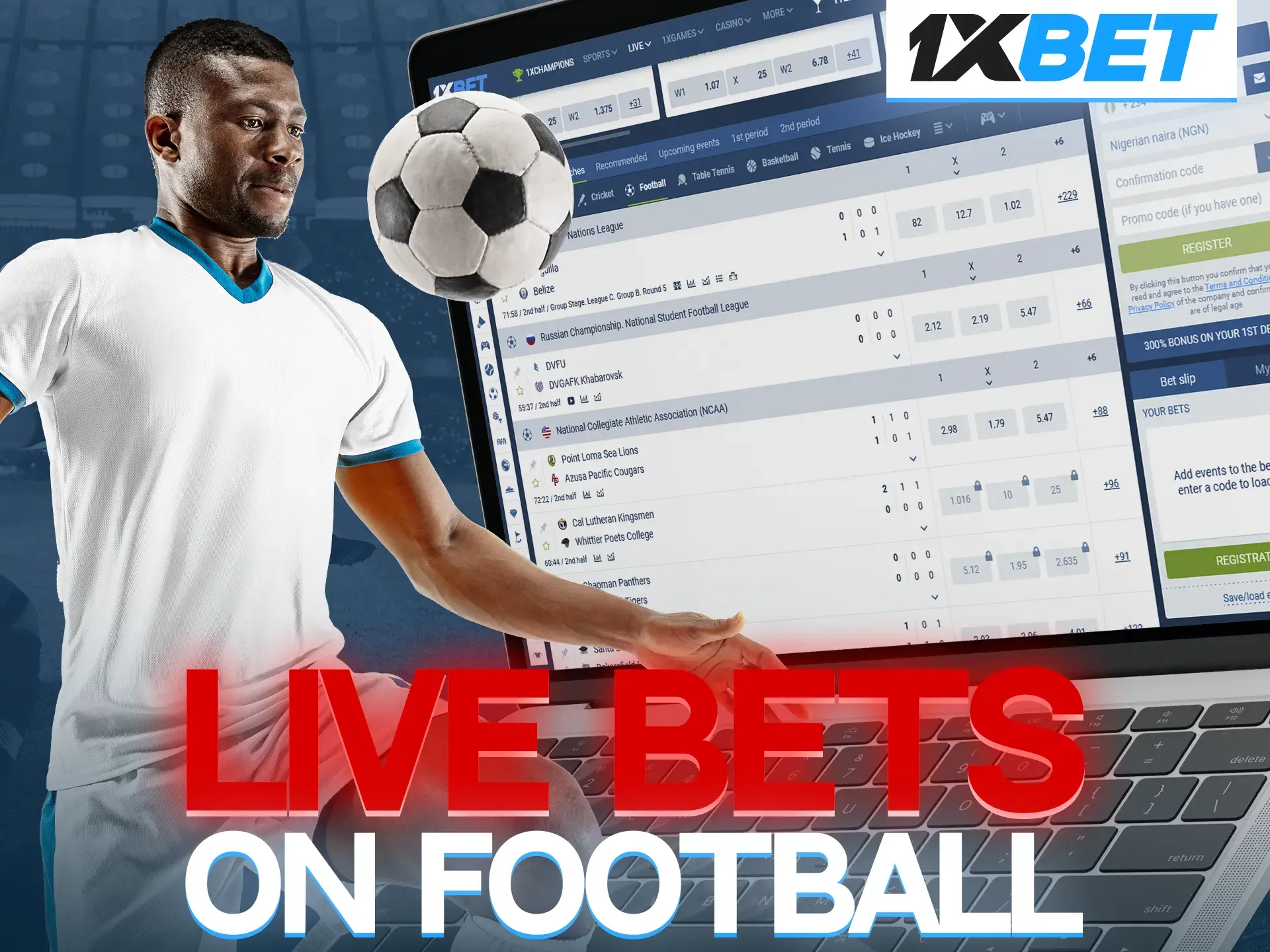 Browse football matches and watch the odds rise to make an accurate bet at 1xBet.