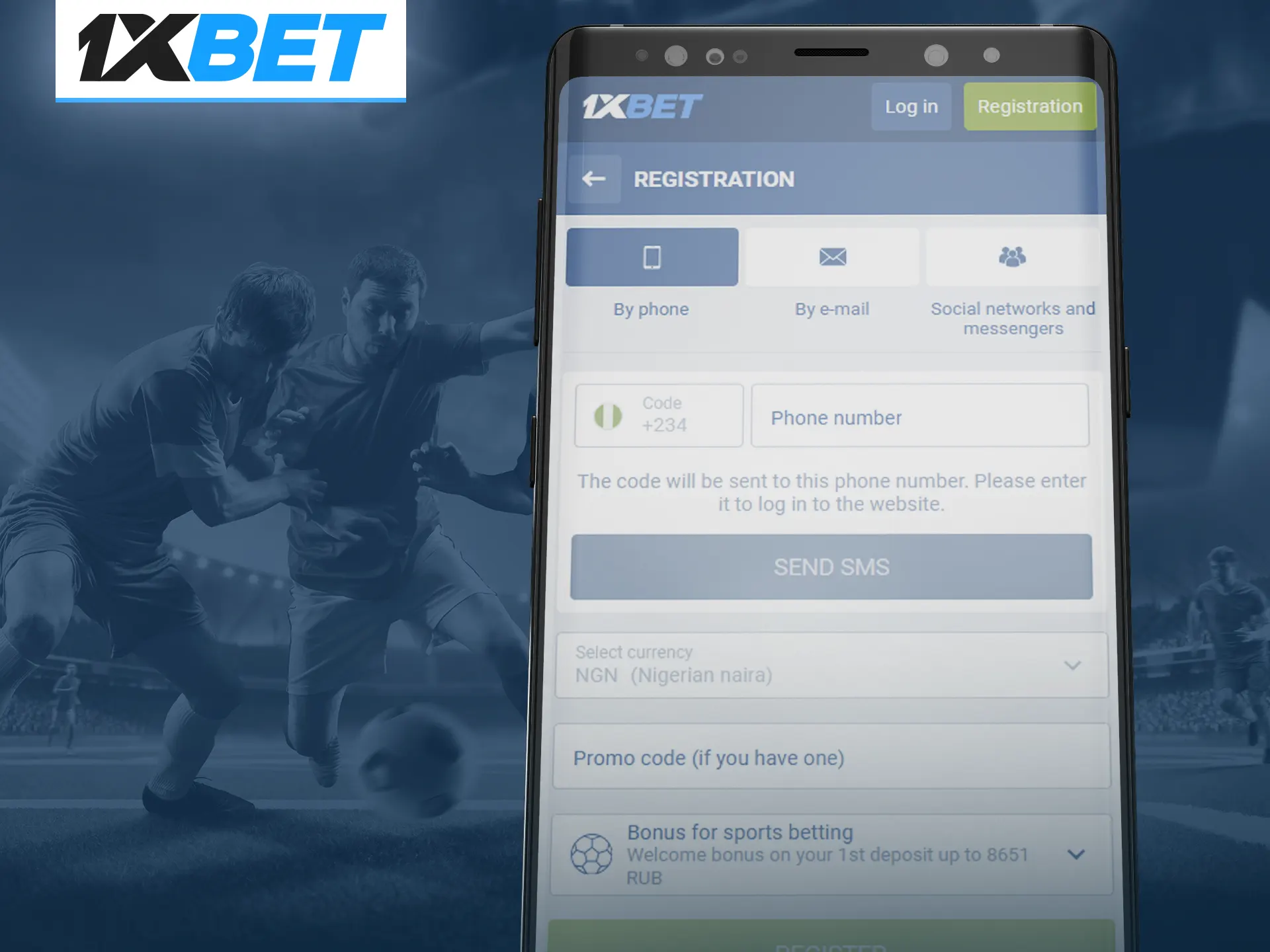 Register at 1xBet via the app and don't forget to claim your first bonus.