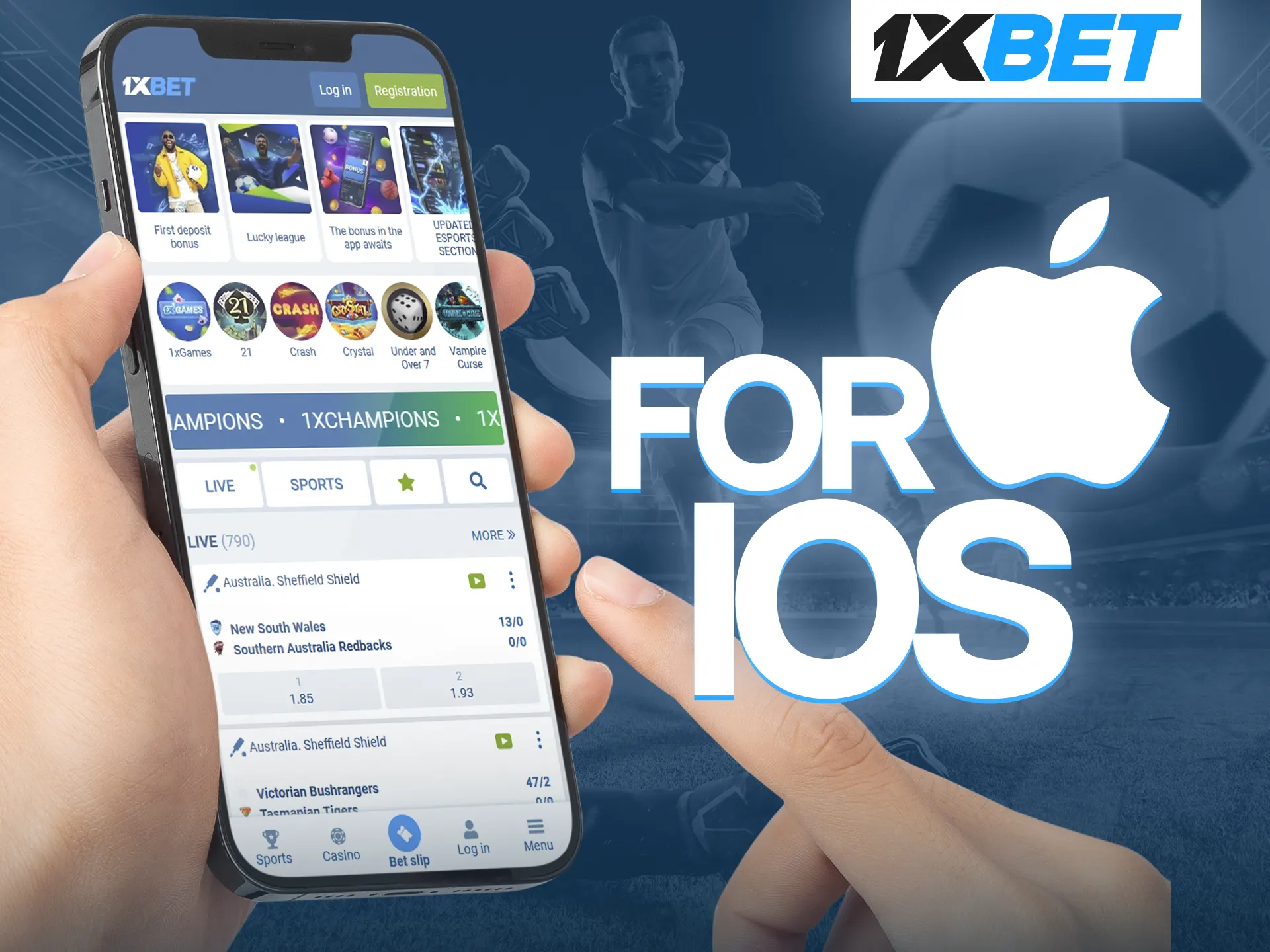 Try the high-tech and stable 1xBet app for iOS devices.