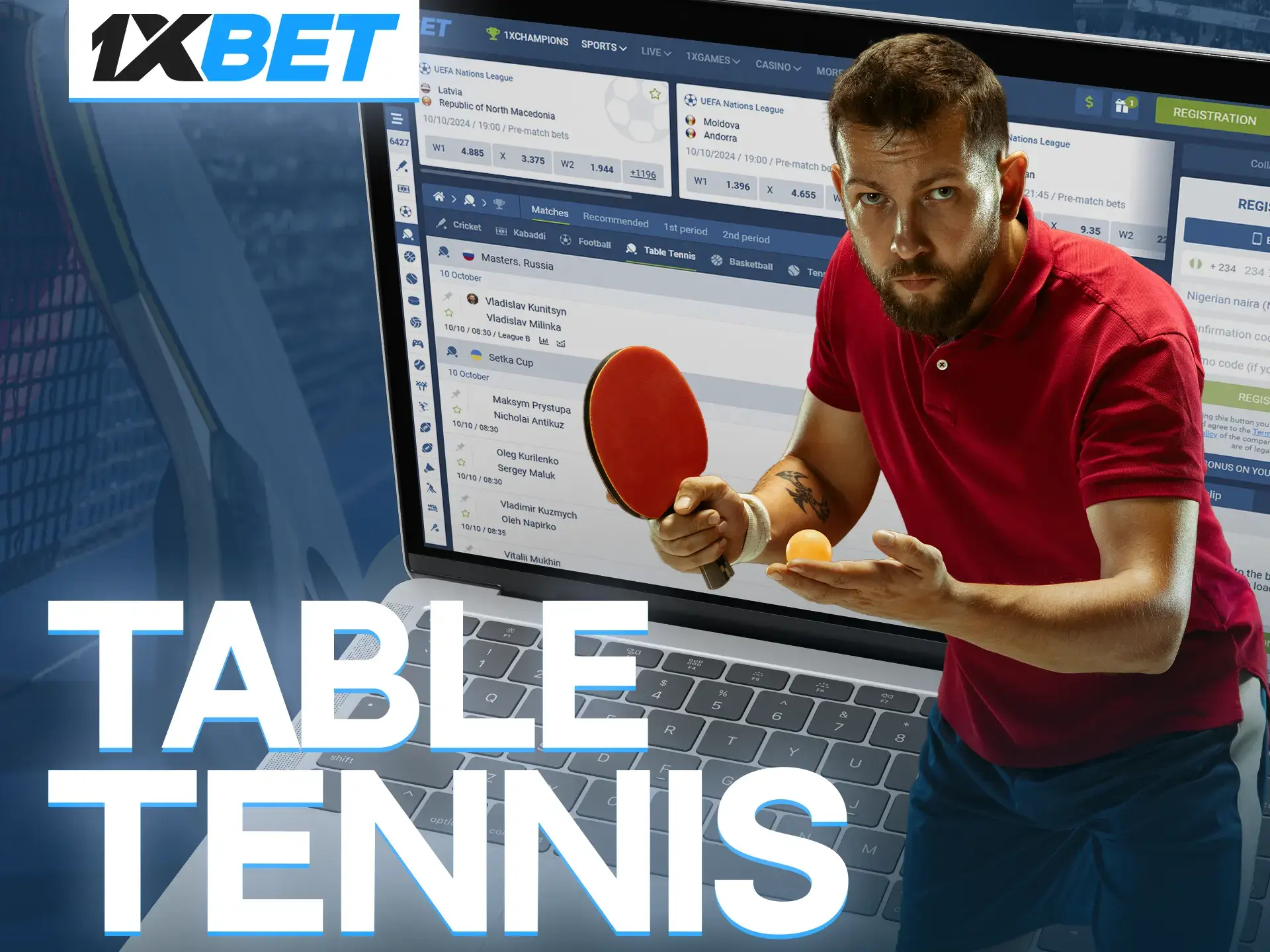 Predict your favourite tennis player to win and don't forget to place your bet at 1xBet.