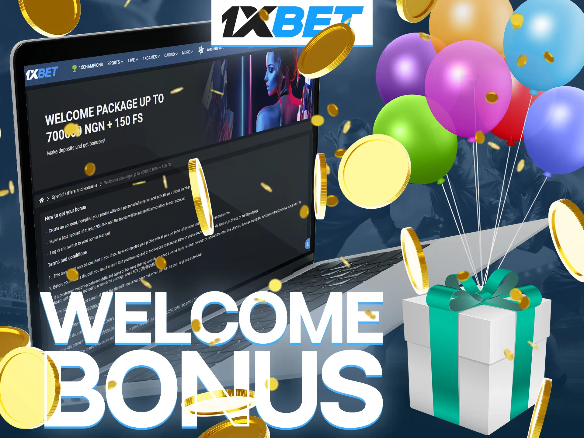 Take advantage of the bonus from 1xBet which will increase your balance and bet.