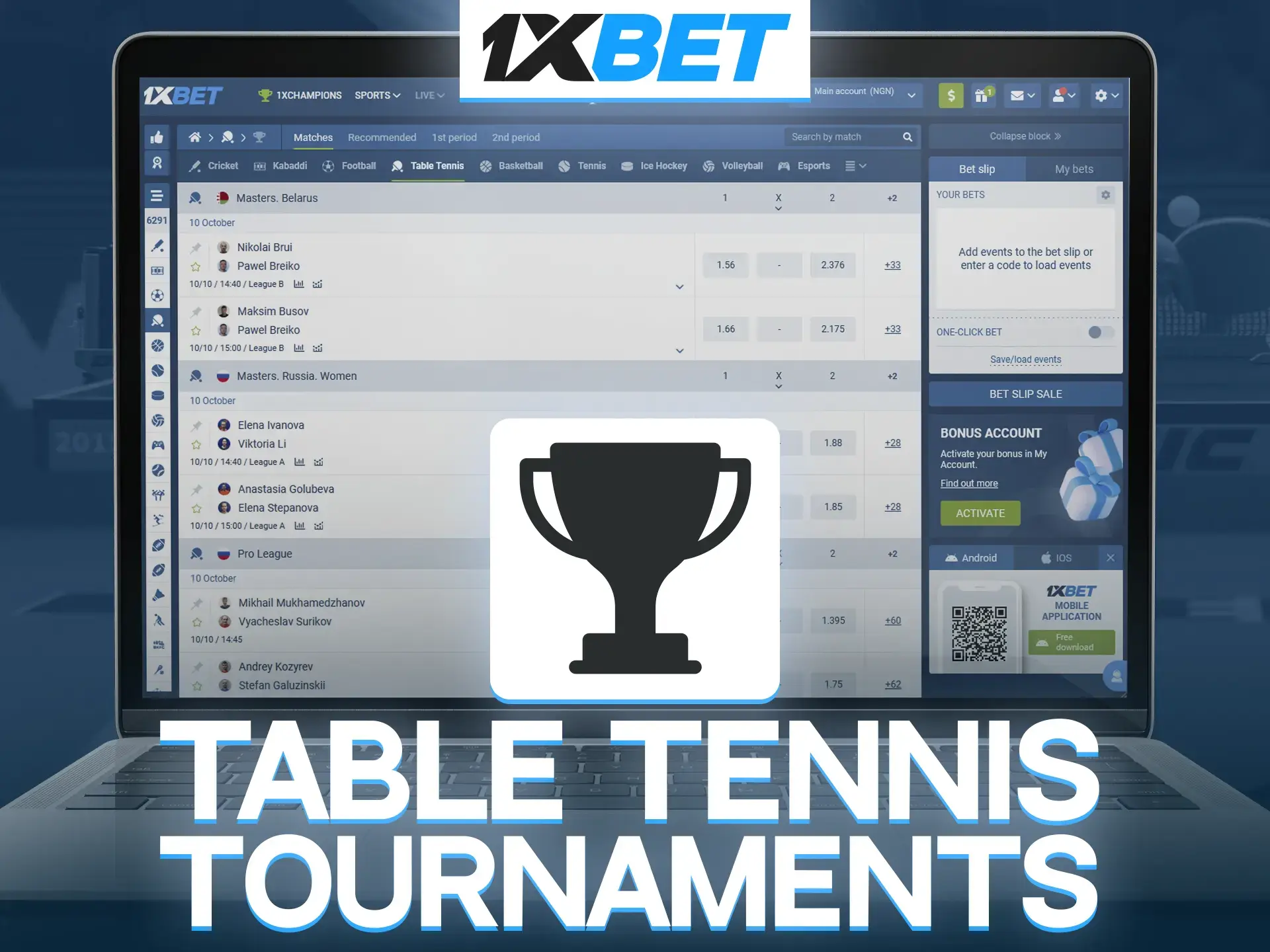 Use your knowledge to make educated predictions at 1xBet on the leading table tennis tournaments.