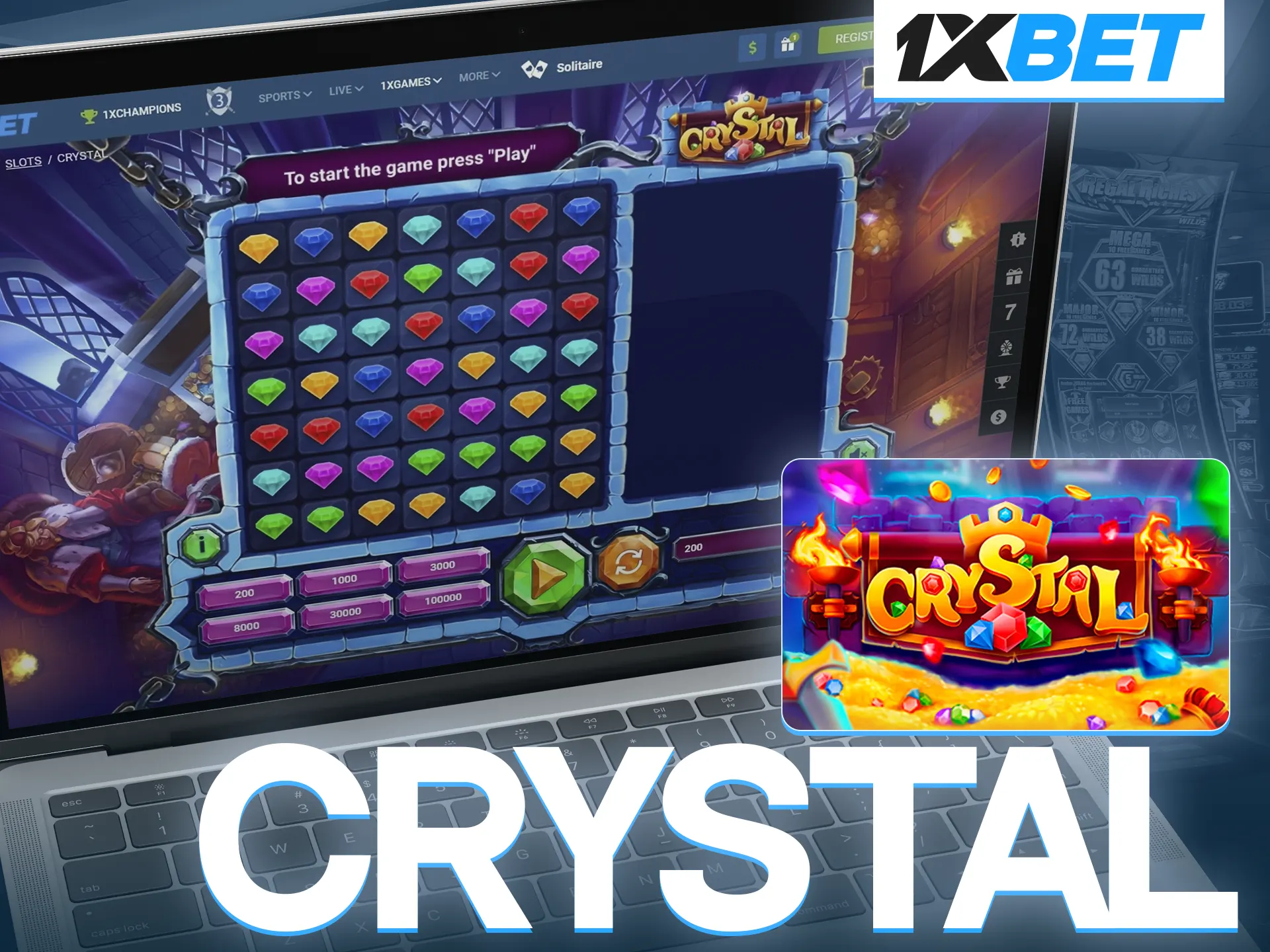 Collect crystals in games from 1xBet and increase your winnings.