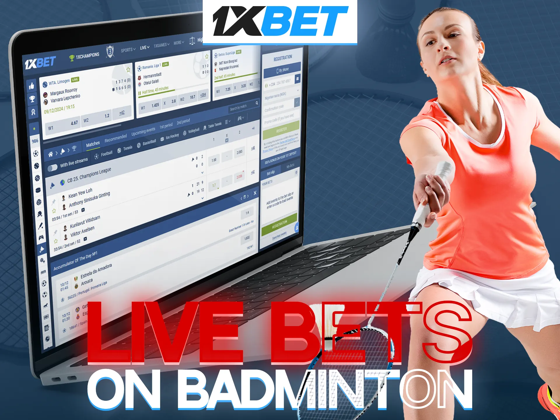 Badminton is a discipline where the live odds from 1xBet can change quickly, this is what helps users win big.