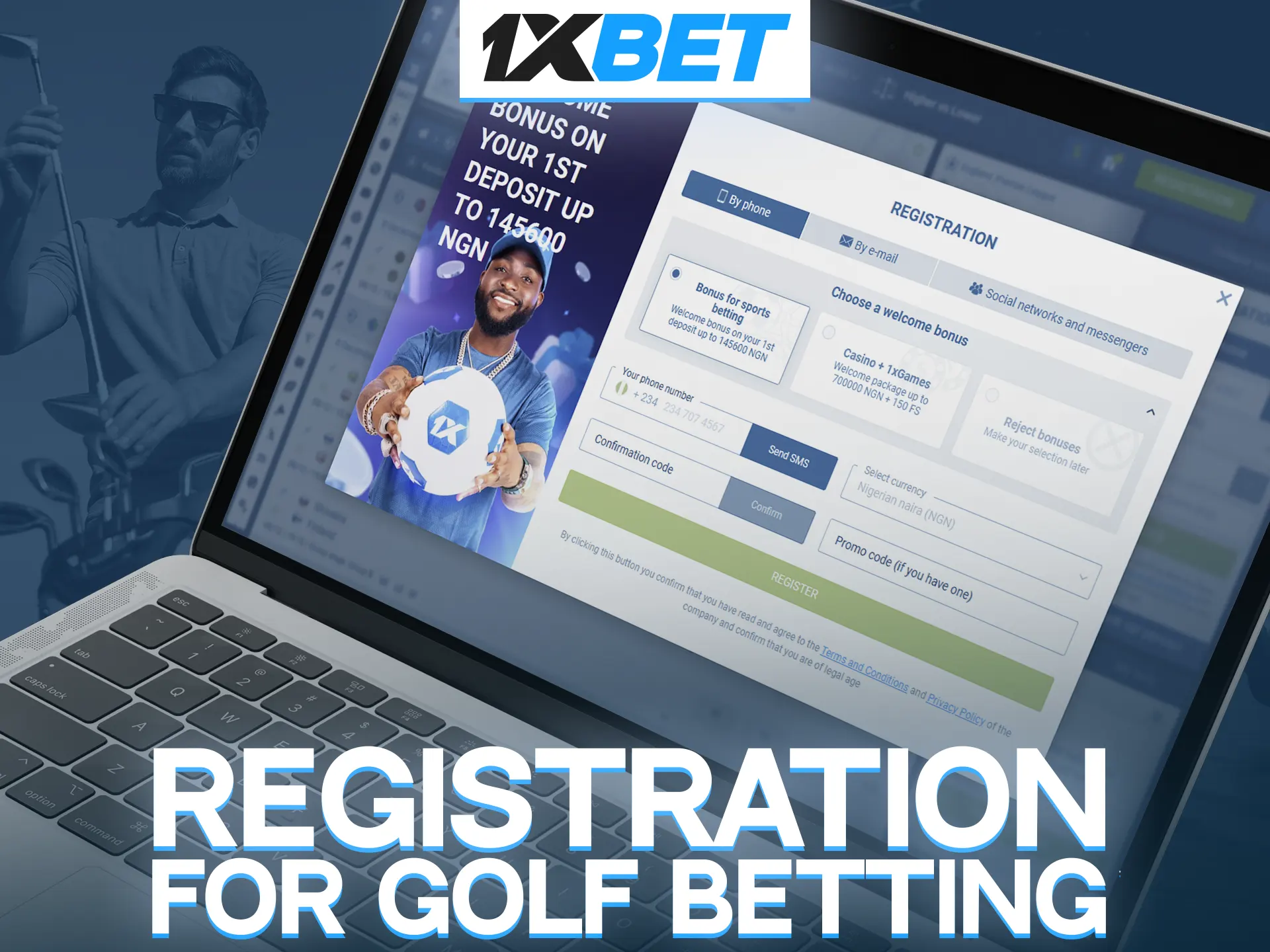 Use the mail to quickly register with 1xBet.