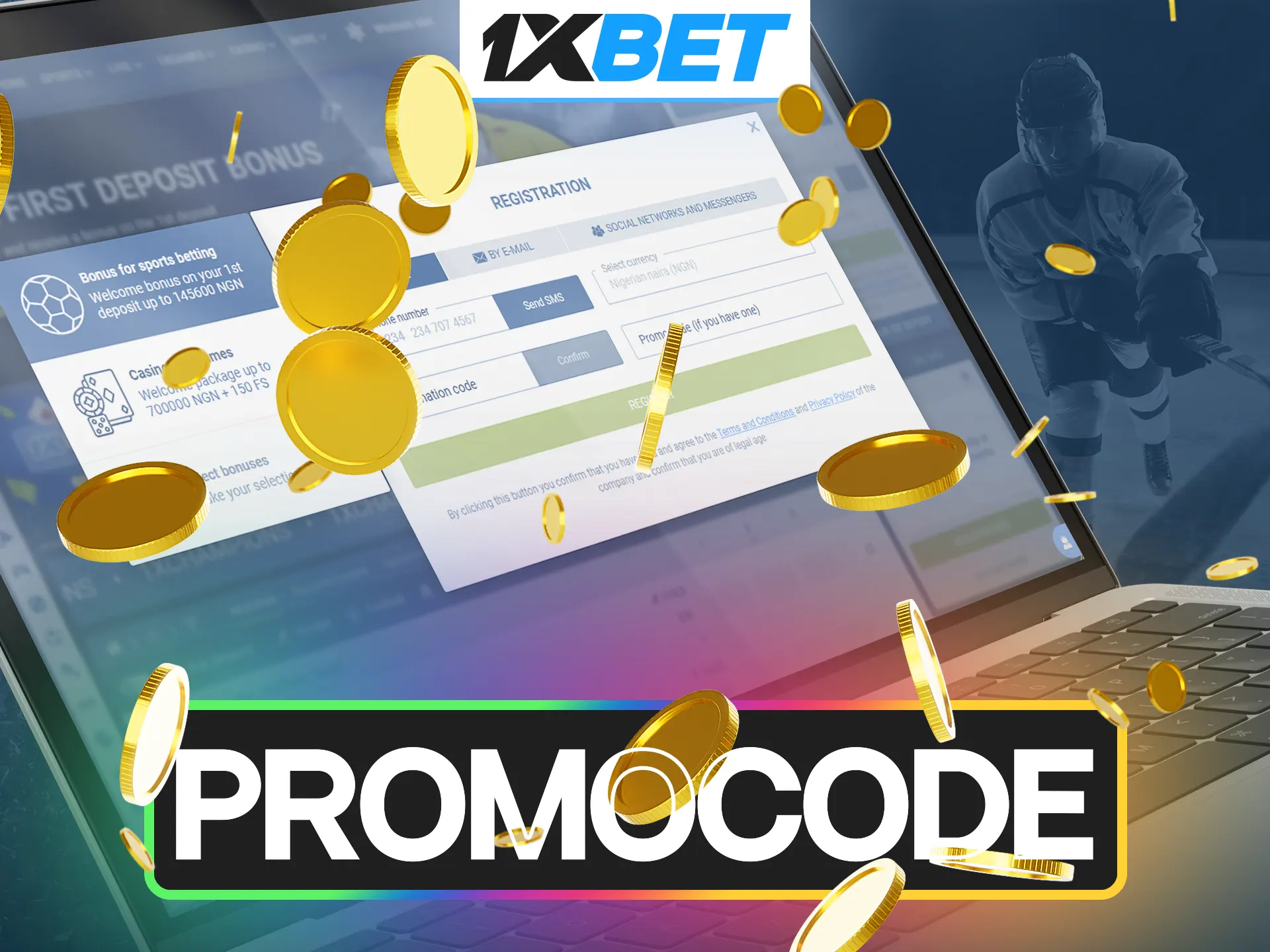 Try your luck at hockey betting with a promo code from 1xBet.