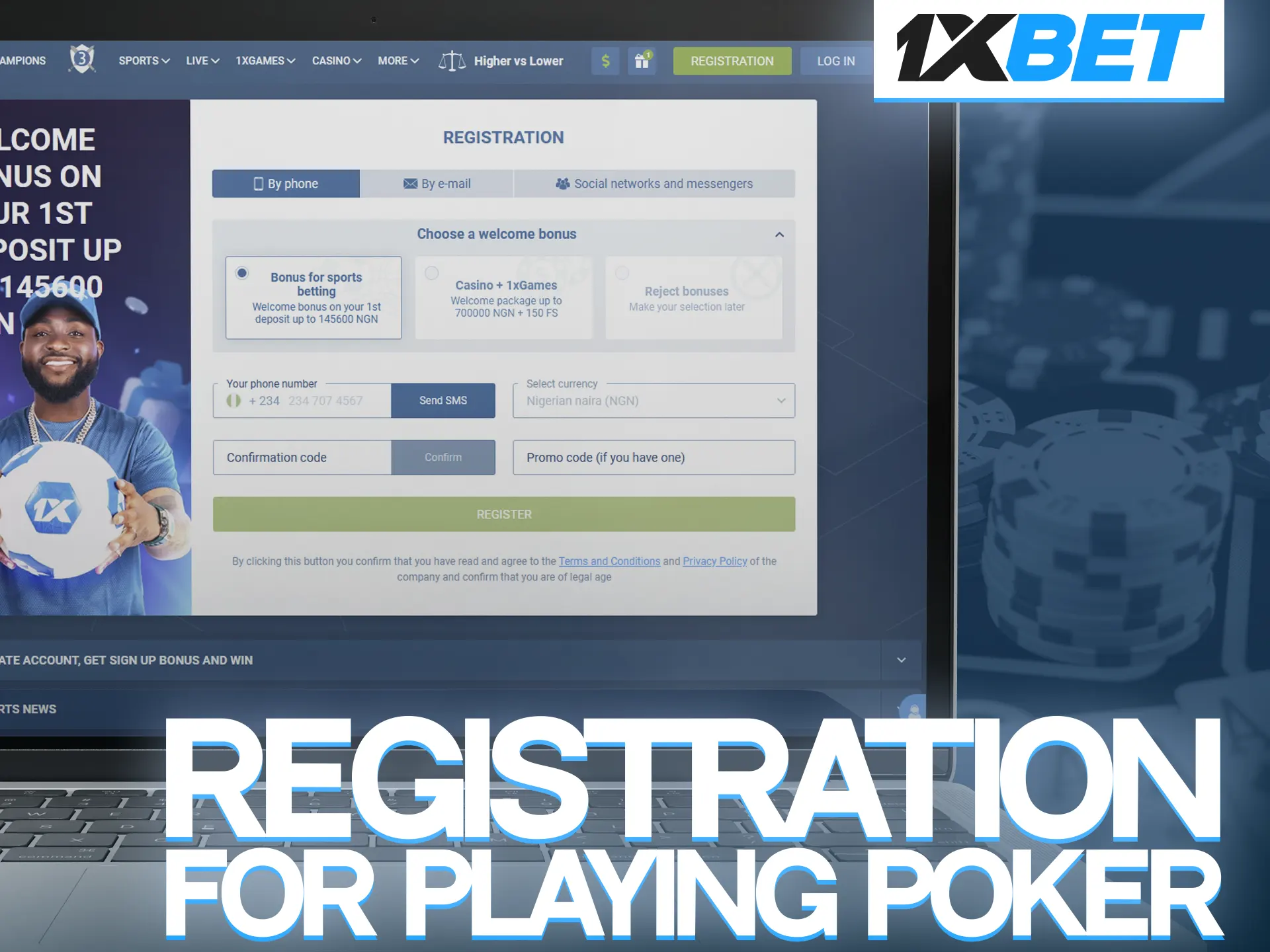 Sign up and show off your knowledge when you play poker from 1xBet.