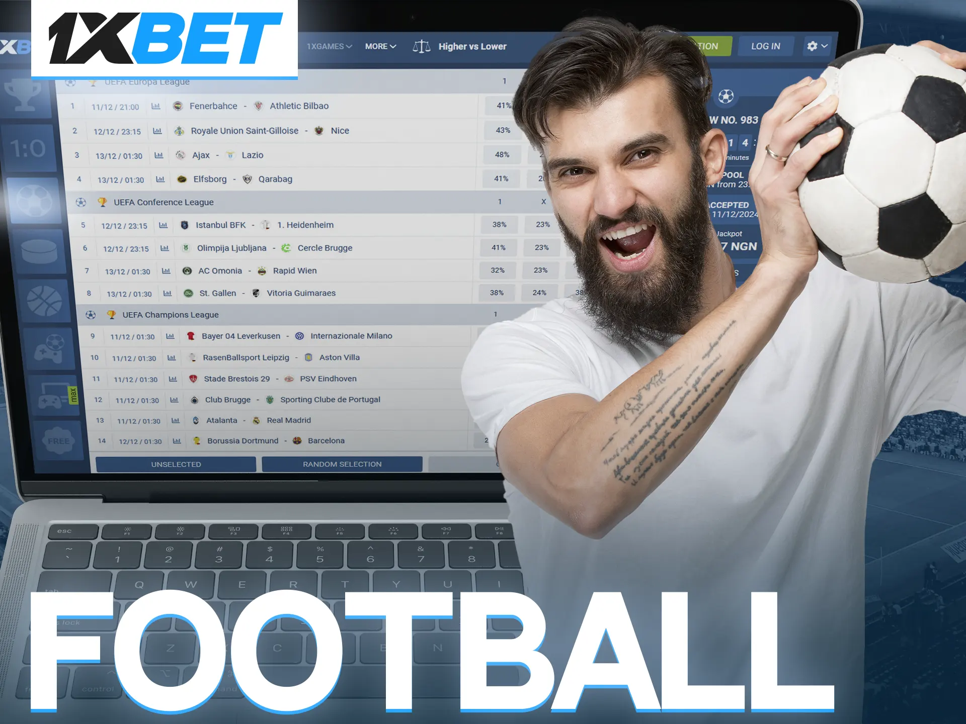 Predict victory in the world's most famous football leagues by placing your bets at 1xBet.